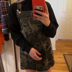 Green Camo Overall Dress